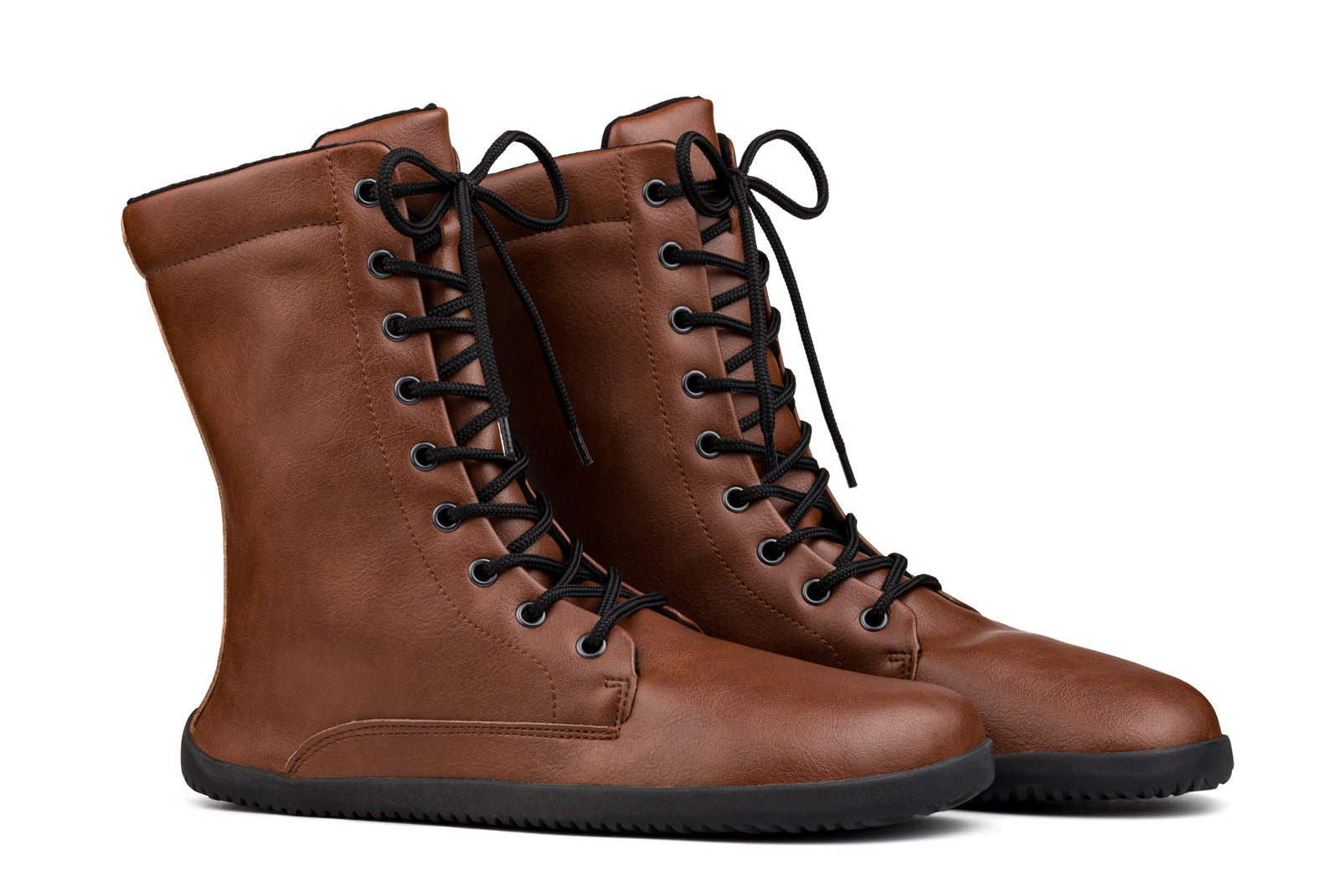 Simple Lace up Leather Boots -  Canada