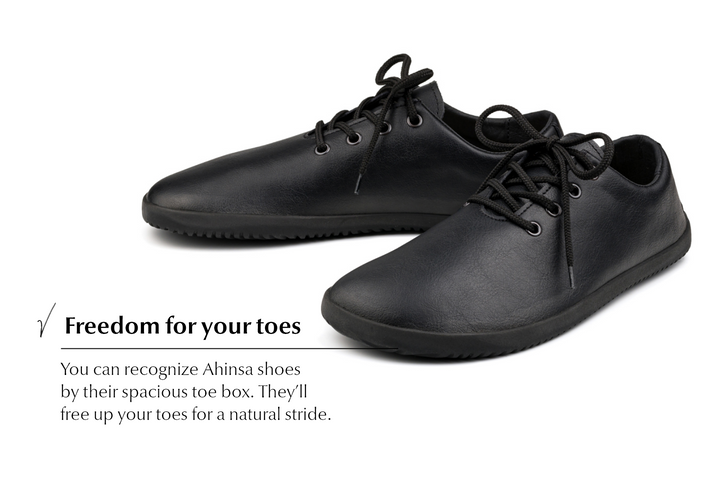 Women's Casual Barefoot Shoes Ananda – Black [SALE] | Ahinsa shoes 👣