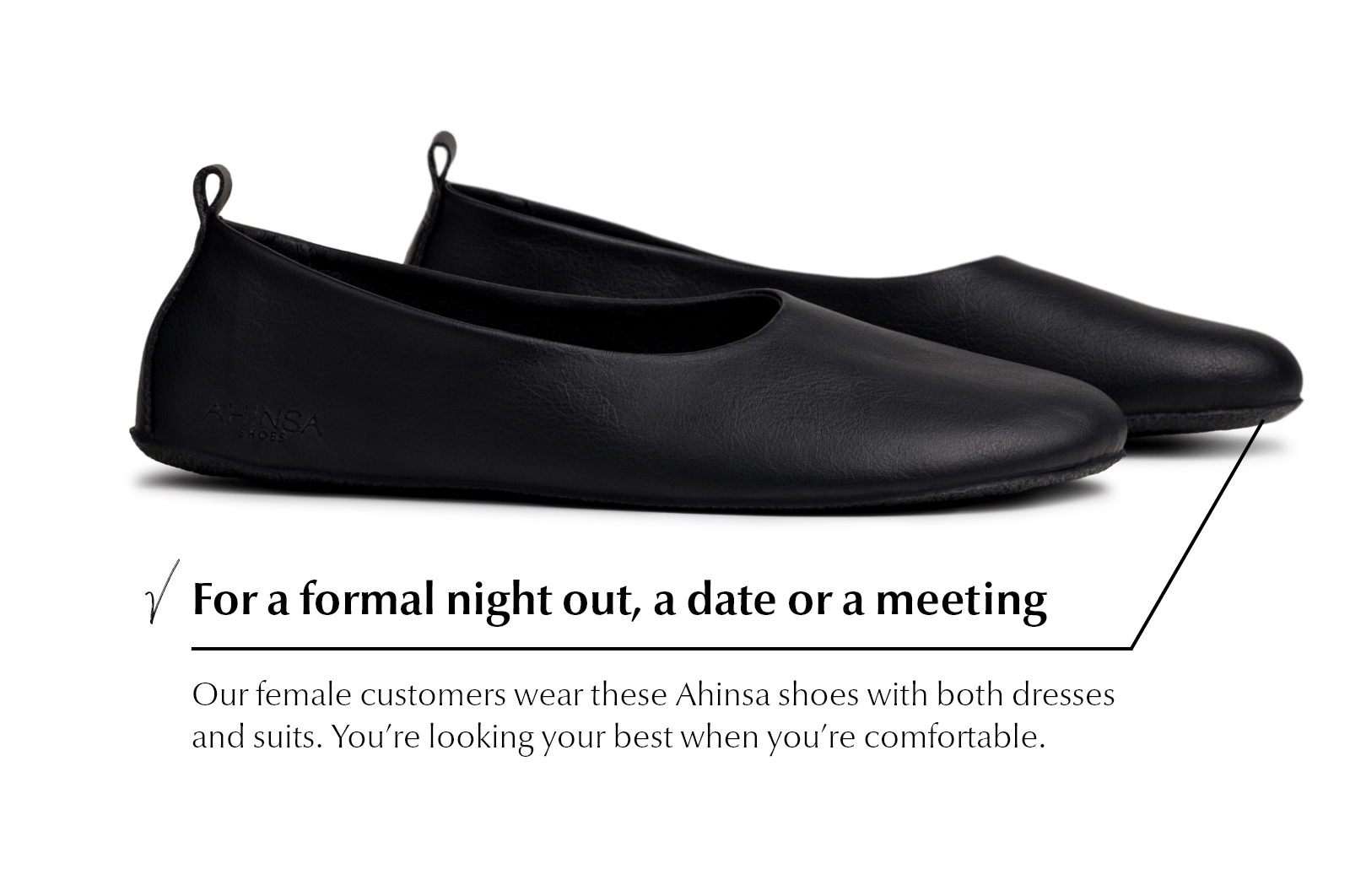 Comfortable Women s Ballet Flats Chic Black SALE Ahinsa shoes