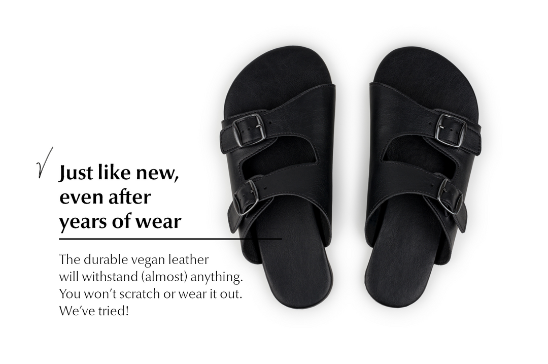 Women s Comfortable Slippers Black Free Exchange Ahinsa shoes
