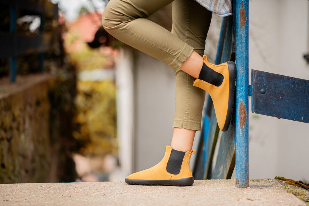 Women's autumn Barefoot Chelsea 2.0 Boots – Mustard [Easy Exchange