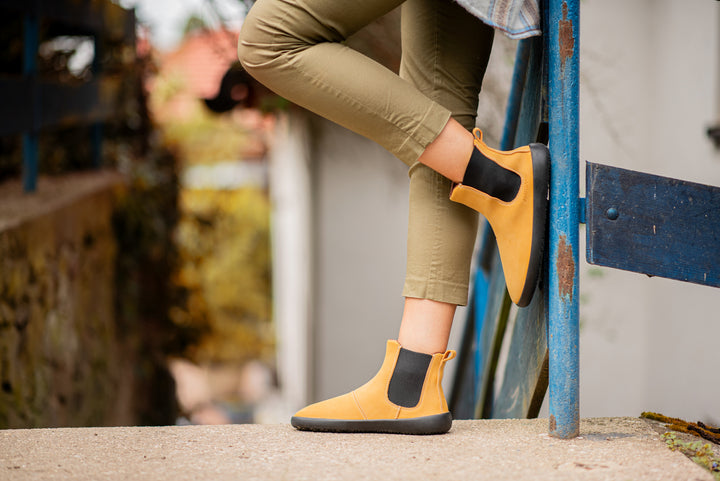 Women's Barefoot Chelsea 2.0 Boots – Mustard [Easy Exchange