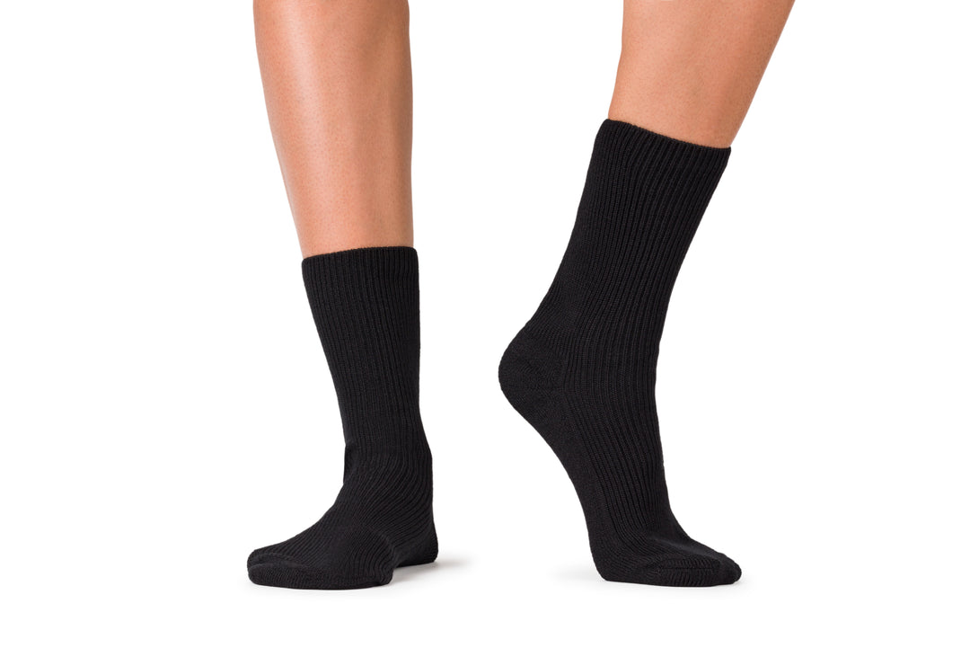 Winter Barefoot Bamboo Socks – Black [Easy Exchange] | Ahinsa shoes 👣