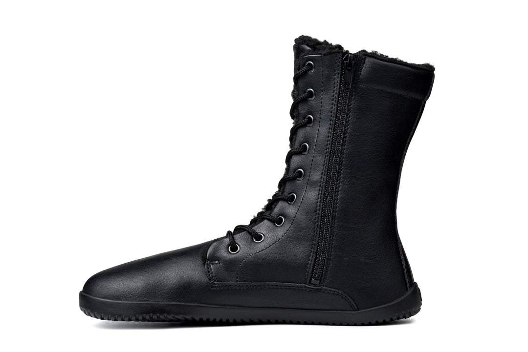Women's Jaya zip-up winter shoes - black [Easy Exchange] | Ahinsa