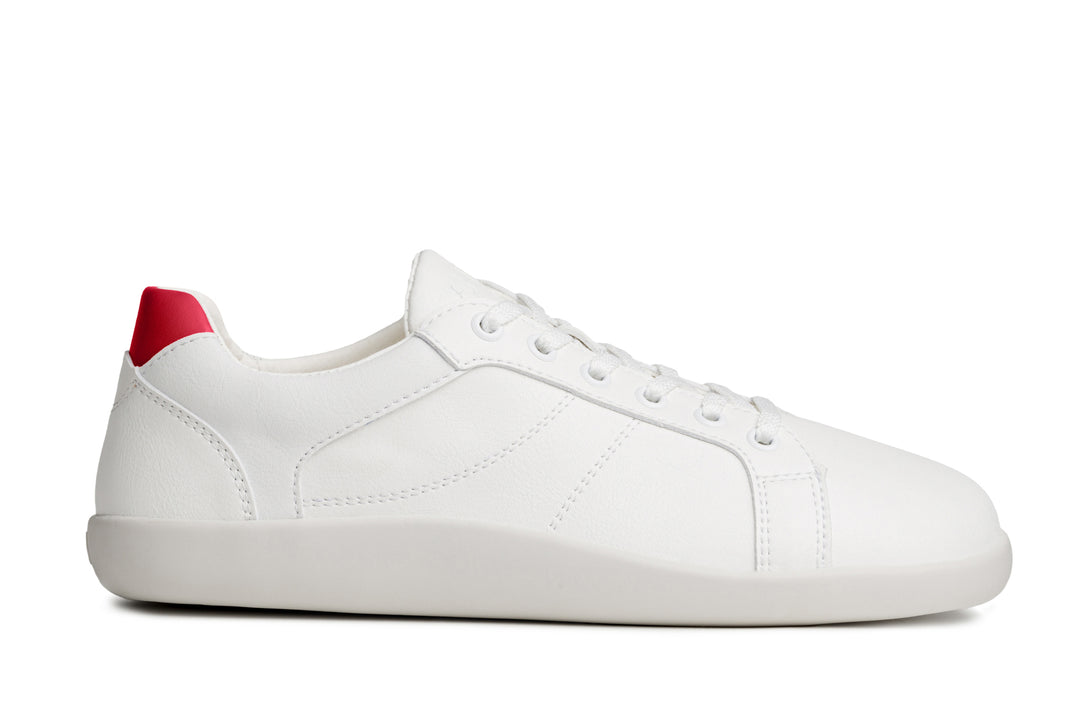 White sneakers with red back new arrivals