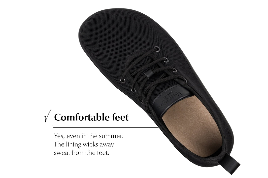 Comfortable Men's Summer Sneakers Flow Black [Easy Exchange] | Ahinsa shoes  👣