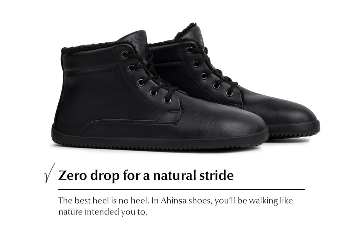 Men s Sundara Winter Barefoot Boots in Black Free Exchange Ahinsa shoes