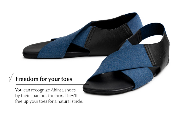 Women's Barefoot Sandals Suna Denim [SALE] Ahinsa shoes 👣
