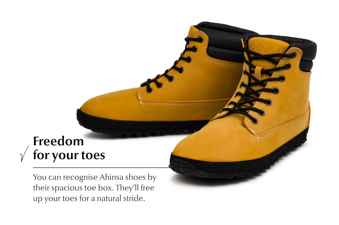 Women's Shuma Nature Barefoot Boots – Mustard [Easy Exchange
