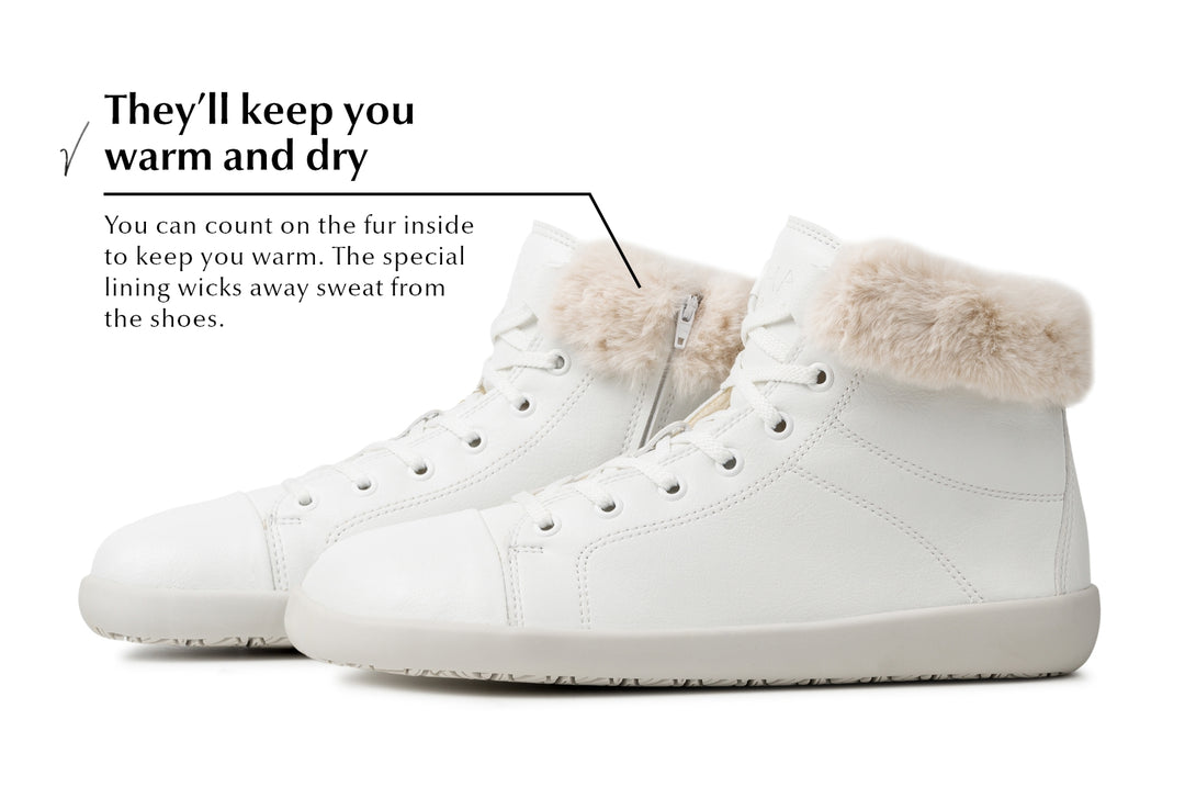 Women s Tara Winter 2.0 Comfort Sneakers in White Free Exchange Ahinsa shoes
