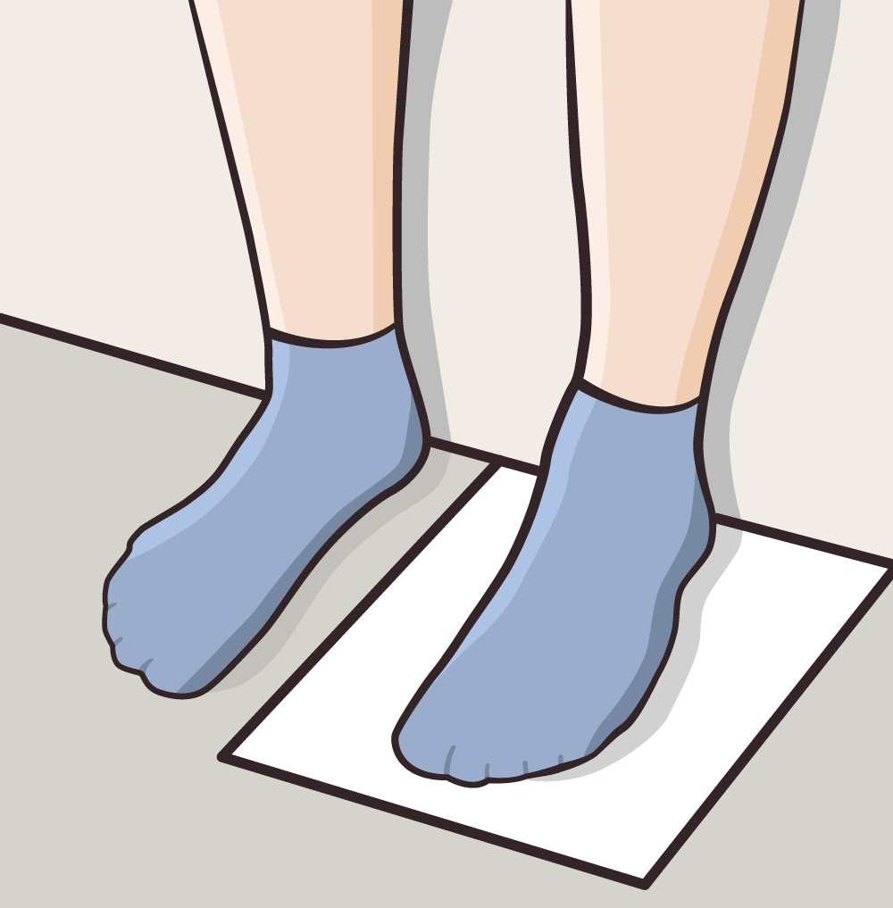 A sketch outlining the right way of measuring your feet. while choosing the correct size of barefoot shoes.