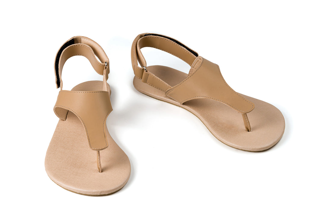 Men s Simple barefoot sandals beige SALE Ahinsa shoes
