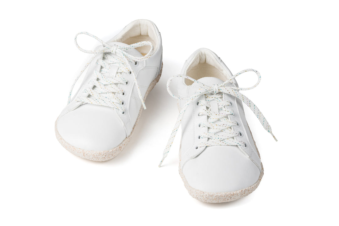 White laces with colorful thread 120 cm [Easy Exchange