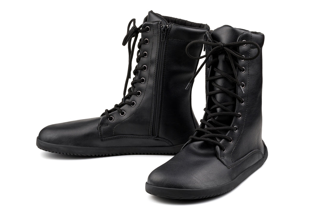 Women s autumn winter barefoot zip up shoes black SALE Ahinsa shoes