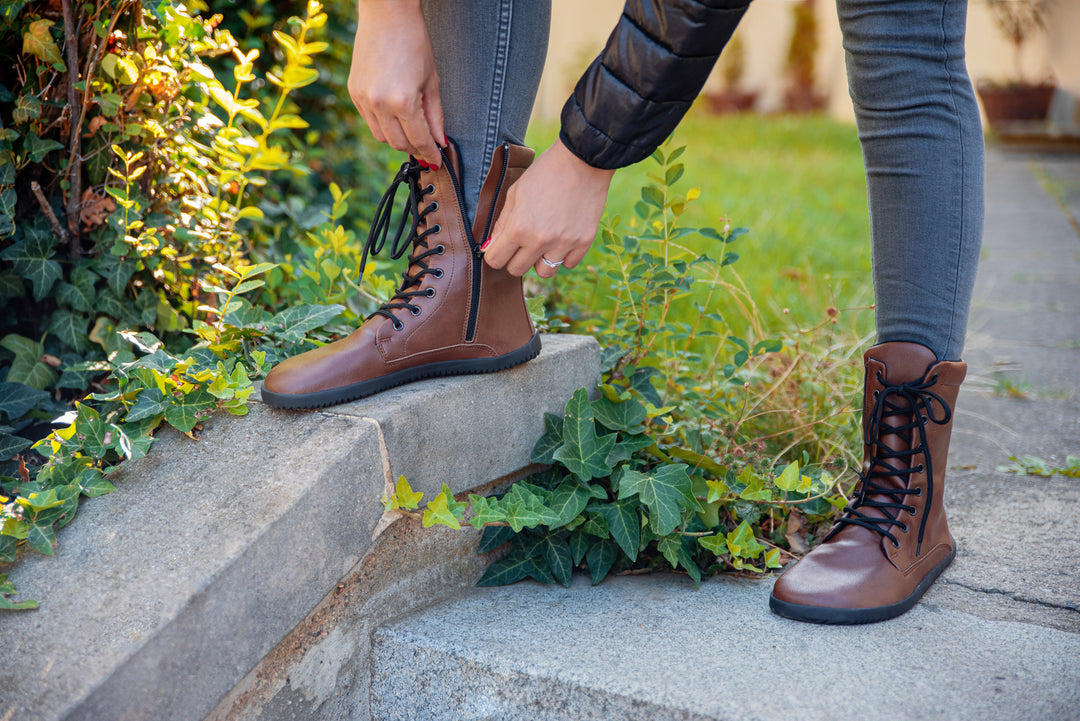 Women's Jaya zip-up shoes - brown [Easy Exchange] | Ahinsa shoes 👣
